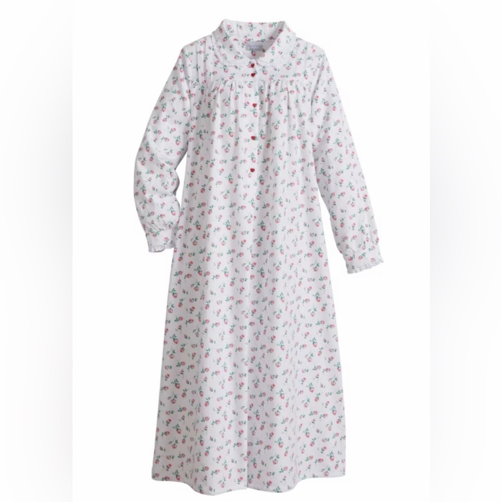 Lanz Red Rose Cotton Flannel Nightgown